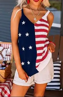 American Flag Crochet Tank Top