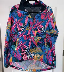 Lauren‎ James Anorak Jacket Pullover RN91497 Windbreaker Tropical Print Size M