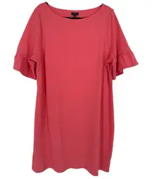 NWT Talbots Ruffle‎ Sleeve Shift Dress Salmon Pink Size 2XP