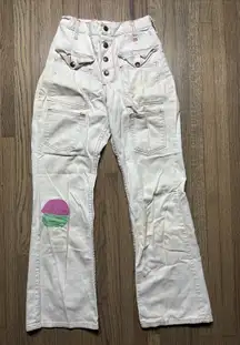 True Vintage Pants Womens 22x28 Flare Hippie 70s Patches Concert Woodstock