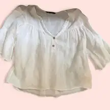Zara white blouse with 3/4 sleeves