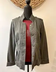 Jeans Military Style Jacket Size Large