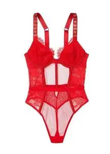 Victorias Secret VERY SEXY
Shine Strap Unlined Lace & Mesh Teddy Medium NWOT!