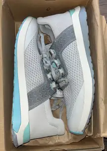 OluKai Wailuku Women's Mist Grey and Teal Sneakers. Size 9.5 EU 39.5