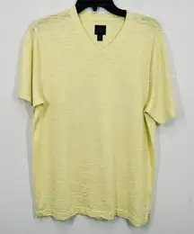 14th & Union Nordstrom Light Yellow Cotton Lightweight V Neck Shortsleeve Medium