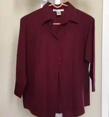 NEW Burgundy Red Dress Barn Blouse , S