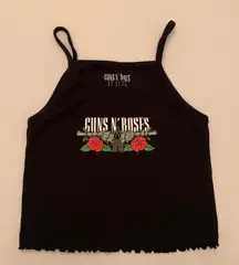 Guns N Roses black crop halter spaghetti string top medium M