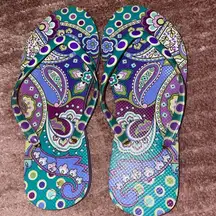 Vera Bradley Multicolor Paisley Flip Flops