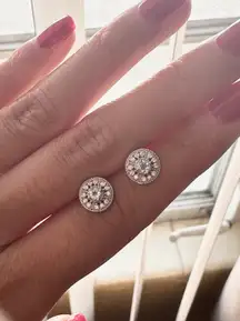 NWT S925 Natural Aquamarine with Zircon stones dainty fashion studs/earrings