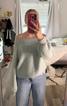 Grey Off-The-Shoulder American Eagle Top