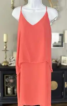 Buttons Coral Pink Flowy Beach Dress Sz Large Women’s, Excellent Condition!