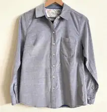 Tommy Bahama  Blue Coasta Cord Long Sleeve Button Front Shirt Women's XS