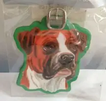 Bulldog Luggage Tag Baggage Uncropped Ears Dog