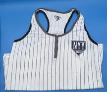 New Era White and Black Striped Tank Top