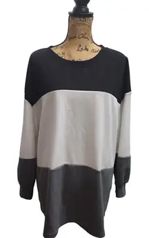 Shein Curve Womens 2XL Colorblock Pullover Long‎ Sleeve Sweatshirt Top