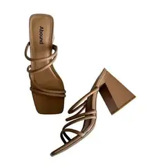 Abound Women's Austyn Tubular Strappy Block
Heel Beige Platform Sandals Size 8.5