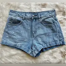 Playboy By PacSun Raining Bunnies Denim Mom Shorts
