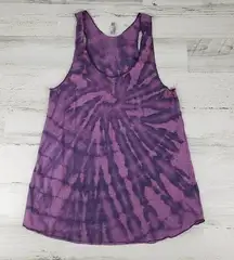 NWOT American Apparel 50/50 Custom Purple Bleach Tie Dye Spiral Tank Top Medium