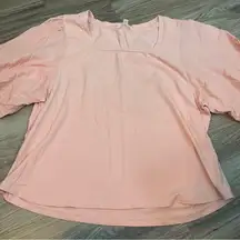 Lauren Conrad LC Pink Bell Sleeve Women's Top; XL