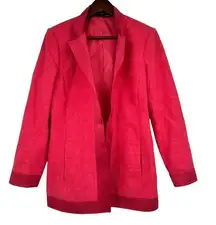 Linda Allard Ellen Tracy Blazer Women Open Front silk lined Jacket Pink Red sz 6