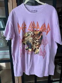 Def Leppard Band Tee oversized Animal Hysteria Leopard Heavy Metal Tshirt UO