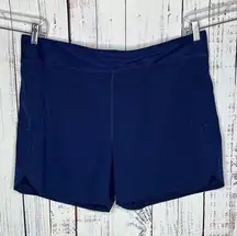 Lands’ End NWT Sz L 14-16 Blue Bathing Suit 5” Inseam Swim Shorts w/ Panty Liner