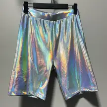 Aerie Rainbow Reflective Highest Rise Bike Jogger Shorts Size S