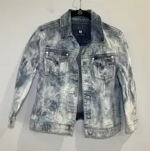 Miss Me Denim Jacket Size Small‎ Acid Wash Distressed
