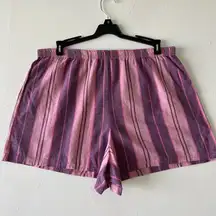 BP Stripe shorts SMALL Purple Pink pull on Elastic Waist