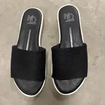 New Directions Sergia Black Slides Women's Sz 7.5