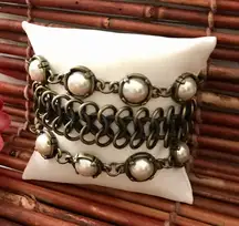 Chico’s Rustic Faux Pearl Magnetic Bracelet