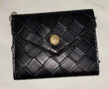 Elegant Black Steven Madden Woven Wallet