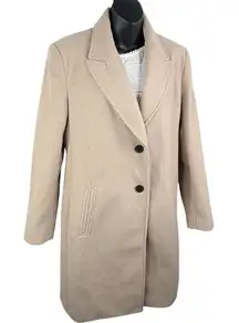 Soft Camel Two Button Front Coat Zara Winter Academia Women’s L Midi