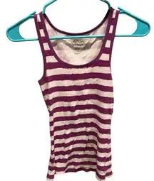 Old Navy purple and White striped Ribbed Tank women’s medium