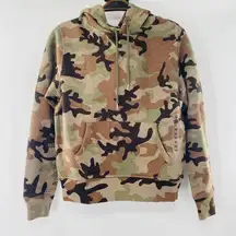 Polo Ralph Lauren Women's Olive Brown Camo Print Pullover Hoodie Size XS NWT