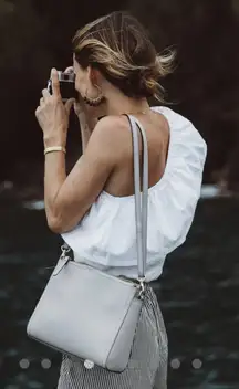 Lo & Sons Silver Pearl Crossbody Purse