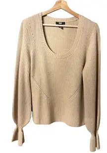 Paige Womens Wool Blend Virtue Sweater Size L Neutral Minimalist Quiet Luxury