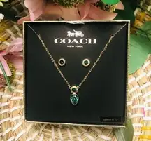 Coach necklace and earrings set in emera…​​​​​​