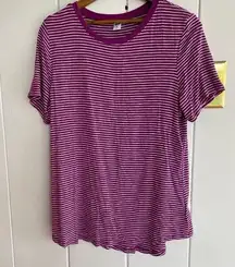 ⭐️ Purple & White Stripe Basic Tee Size medium
