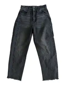 JUICY COUTURE Black Distressed Wide Leg Jeans Size 26