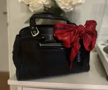 Coach black leather satchel (Style No. 7465).