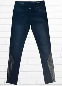 DL1961 Jeans Women's‎ 25 Skinny Emma Jeggings Dark Wash Pleather Accents