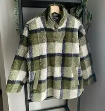 Madewell Sherpa Tunic Jacket in Plaid