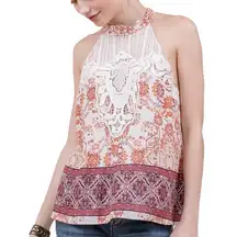 Coco & Jamieson Halter Top Blouse Multicolored Size L New with Tag