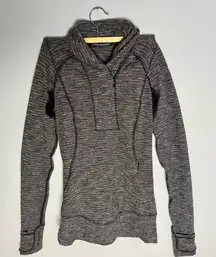 lululemon athletica Think Fast Pullover in Mini Check Pique Heathered Black | 2