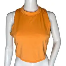 All in Motion Shirt Womens Large Orange Crop Top High Neck Workout Athleisure