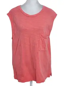 Lou & Grey Sleeveless Pink Muscle Tee Size Large Pink Textured Sleeveless Top