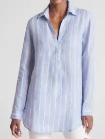 Gap BF Blue White Striped Linen Tunic Size M
