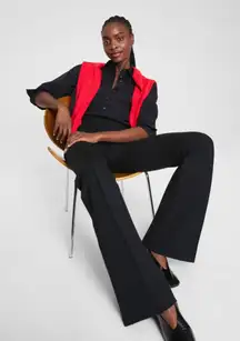 New Spanx Black Ponte Knit Pull On Pants Straight Leg Size L