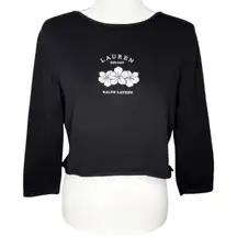 Vintage Y2K LRL Ralph Lauren M Cropped 3/4‎ Sleeve Top Hawaii 90s Hong Kong